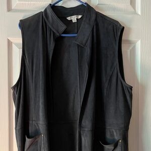 Women’s Blue/Navy Faux Suede Vest- Long